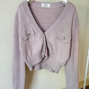 Pink Crop Cardigan (S)